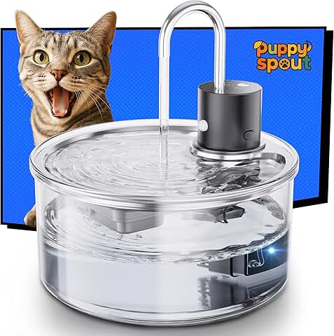 Wireless Glass Cat Water Fountain, 108oz