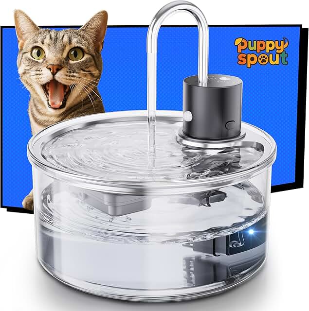 Wireless Glass Cat Water Fountain, 108oz