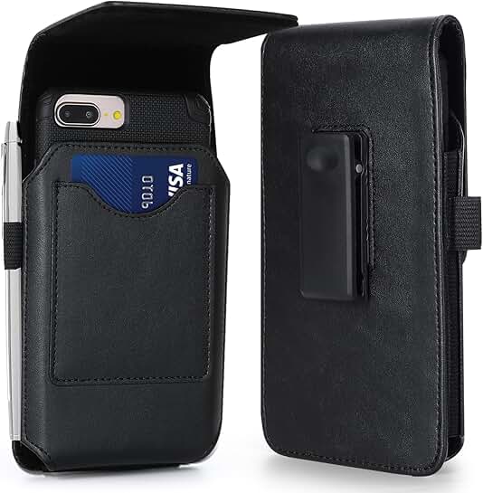 Leather Belt Phone Holster for iPhone 15 Plus and Max Models