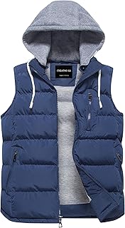 Men's Winter Puffer Vest with Removable Hood