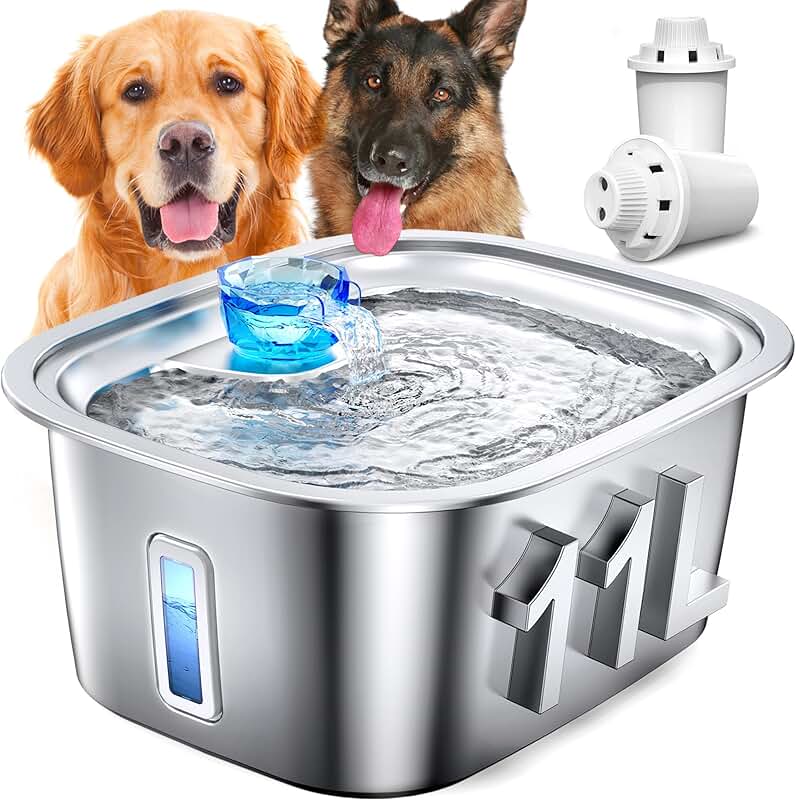 Large Stainless Steel Water Fountain for Pets