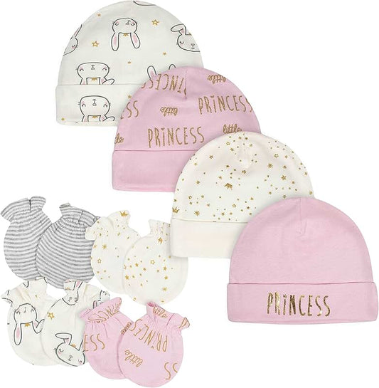 Baby Girl's Hat and Mitten Sets