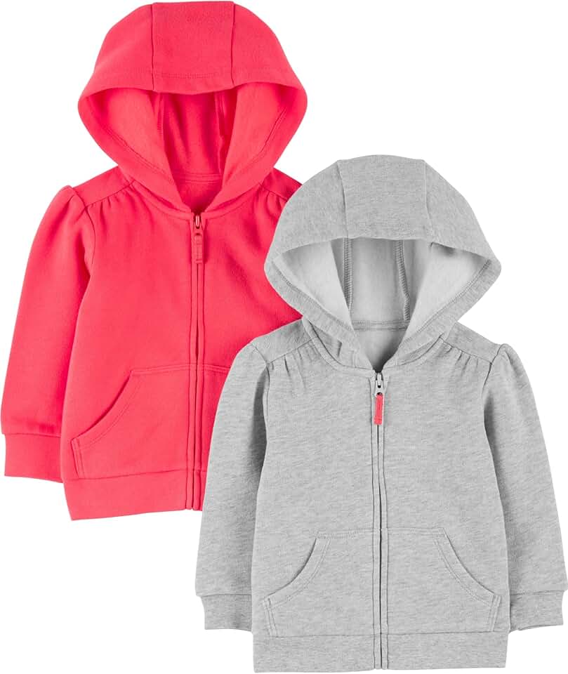 Girls' Two-Pack Full Zip Hoodies