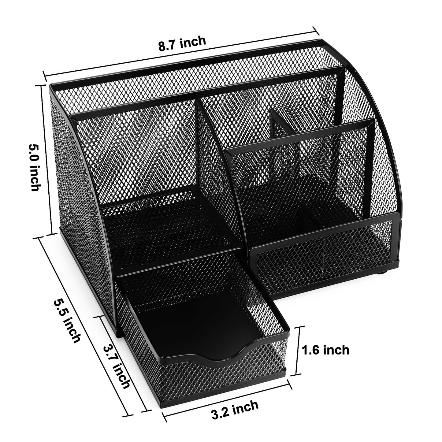 Mesh Pen and Pencil Holder with Seven Compartments
