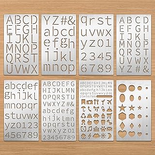 8 Small Letter Metal Stencils for Painting and Carving