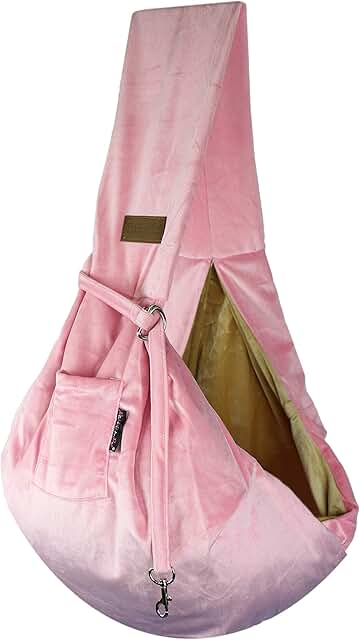 Pink Puppy Carrier with Adjustable Straps and Soft Material
