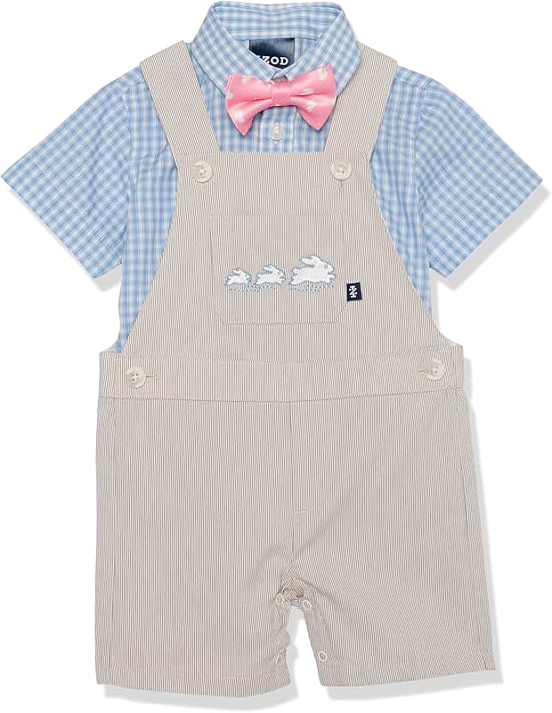 Baby boys' 3-piece shortall, shirt, and bow tie set