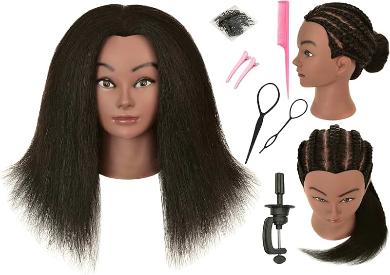Human Hair Mannequin Head for Styling Practice