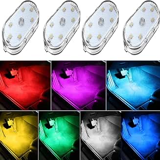 Set of 4 Wireless LED Interior Car Lights with 7 Colors
