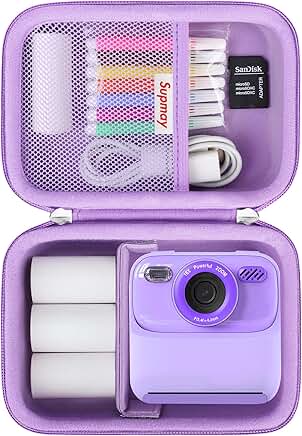 Kids Camera Storage Bag with Mesh Pocket in Purple