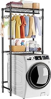 Two-Tier Adjustable Laundry Shelving with Hanger Rod
