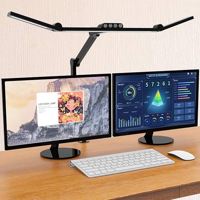 LED Desk Lamp with Clamp and Atmosphere Lighting