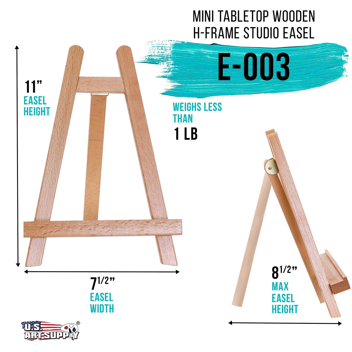 Small 10.5-Inch Wooden Tabletop Artist A-Frame Easel