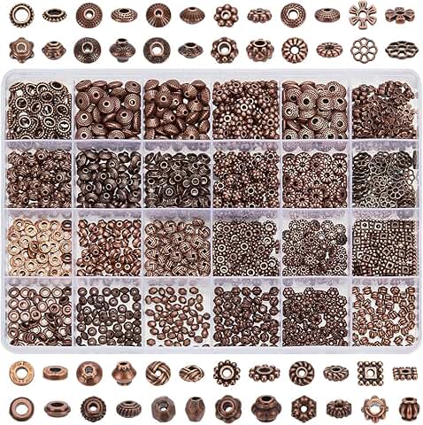 1200pcs Metal Spacer Beads for Jewelry Making