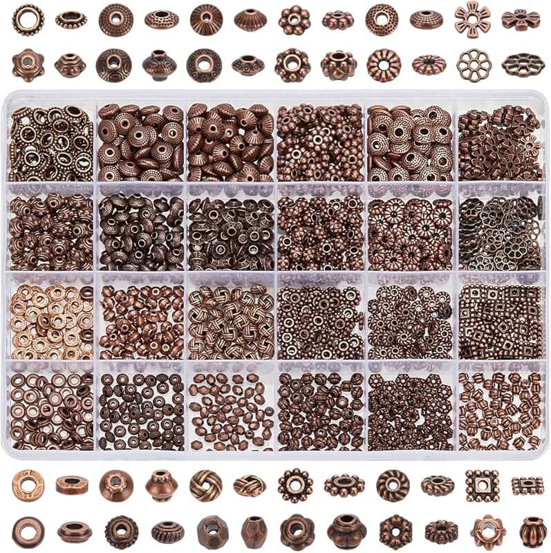1200pcs Metal Spacer Beads for Jewelry Making