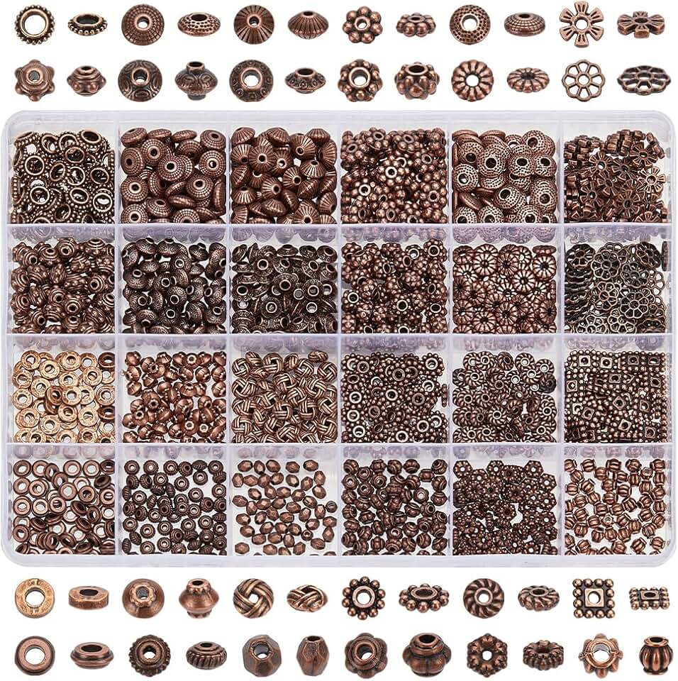 1200pcs Metal Spacer Beads for Jewelry Making