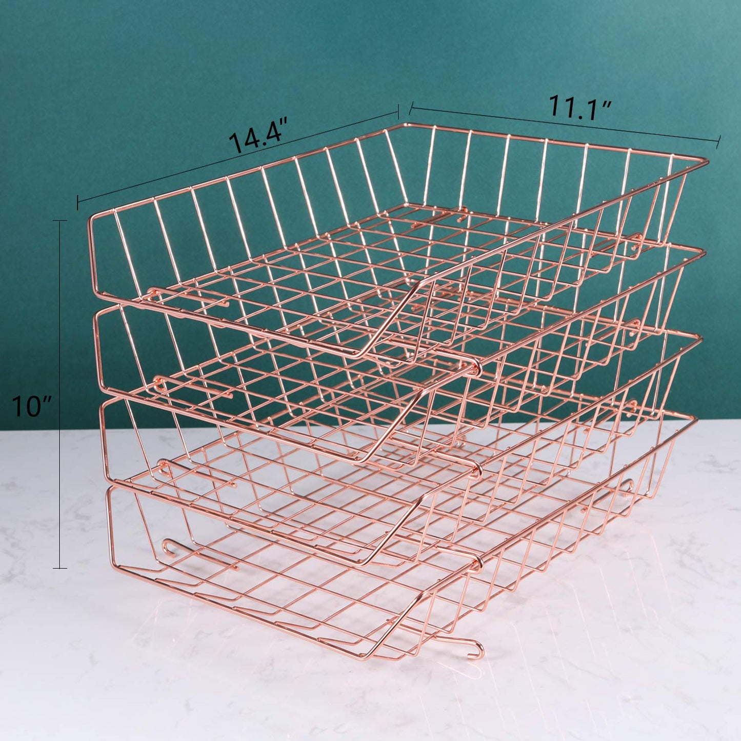 4-Tier Stackable Letter Tray for Mails and Documents