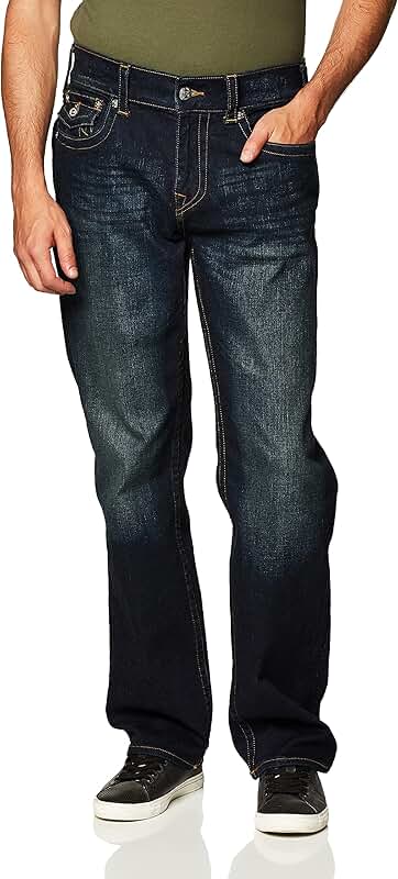 Men's Straight Leg Jeans with Back Flap Pockets, Size 31