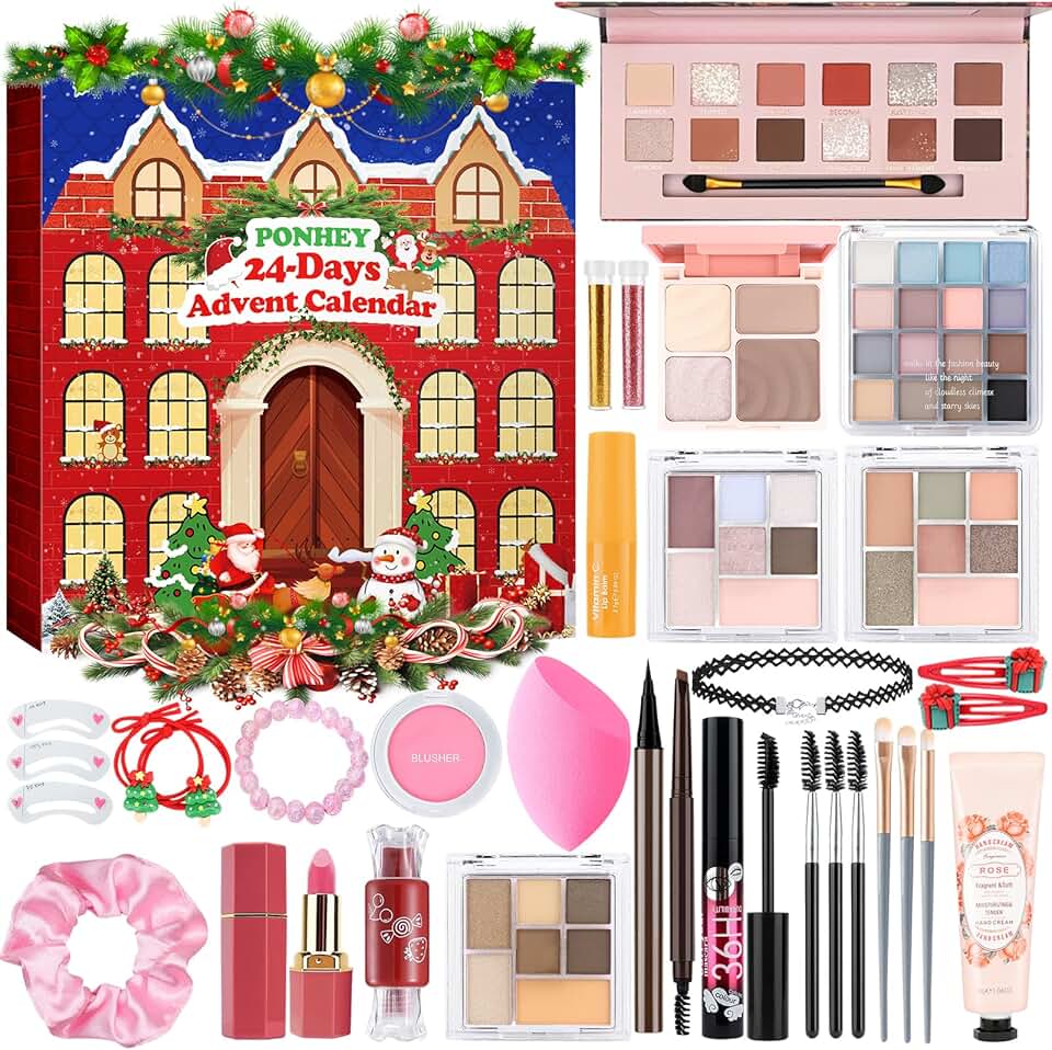 24-Day Christmas Makeup Advent Calendar for Girls and Women