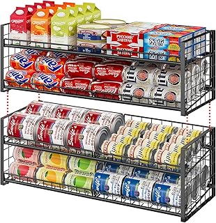Two-Tier Adjustable Can Organizer for Pantry Storage