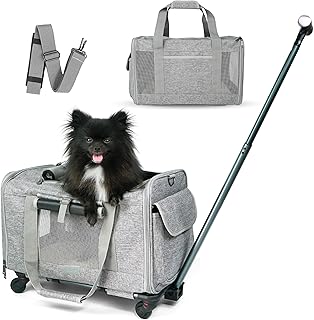 Wheeled Pet Carrier for Dogs and Cats up to 15lbs