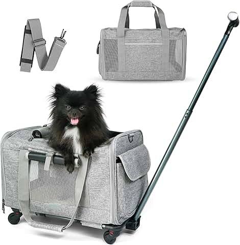 Wheeled Pet Carrier for Dogs and Cats up to 15lbs