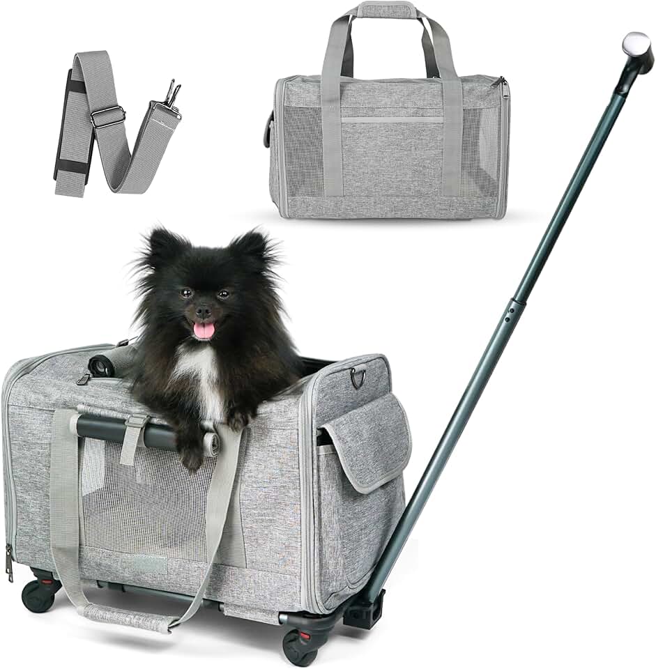 Wheeled Pet Carrier for Dogs and Cats up to 15lbs