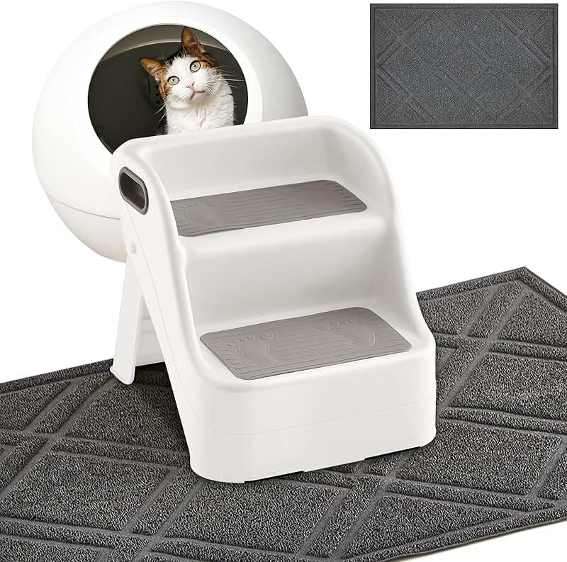 2 Pack Cat Ramp with Non-Slip Mat and Rubber Feet