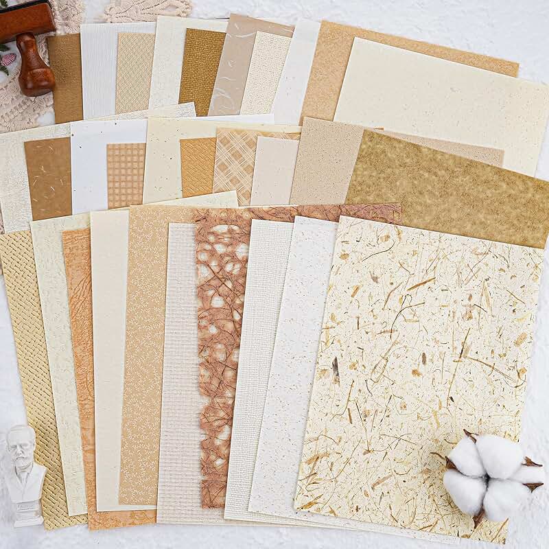 30 Sheets of Warm Earth Textured Scrapbook Paper