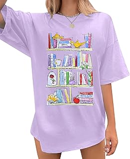Oversized Book Shirt for Women, Casual Magic Princess Tee