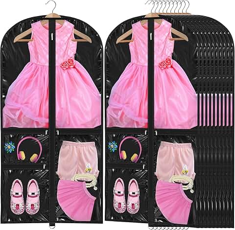 10 Garment Bags for Dance Costumes, Travel, Storage