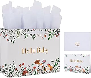 Large White Gift Bag with Card and Tissue Papers