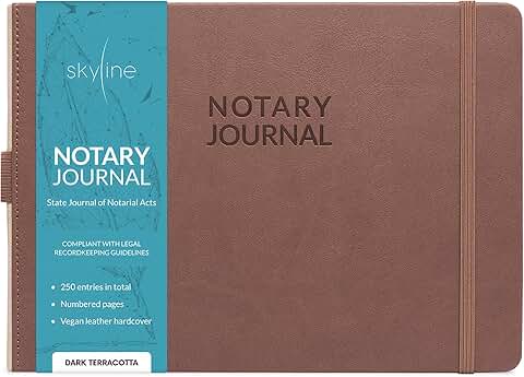 Notary Record Book with 250 Entries, Hardcover