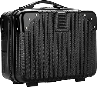 Small black portable cosmetic travel case