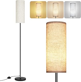 Modern Tall Floor Lamp with Lampshade and Foot Switch