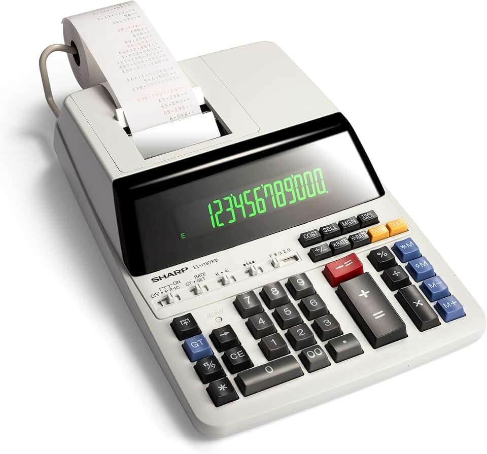 Heavy Duty Color Printing Calculator with Clock and Calendar