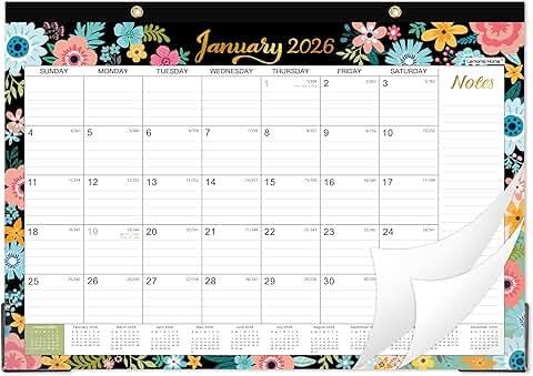 2026 Desk Calendar with Floral Design