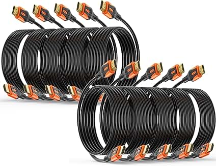 10-Pack 4K HDMI 2.0 Cables, 10 Feet