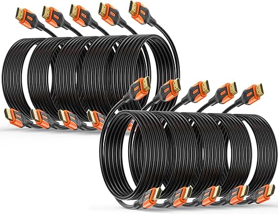 10-Pack 4K HDMI 2.0 Cables, 10 Feet