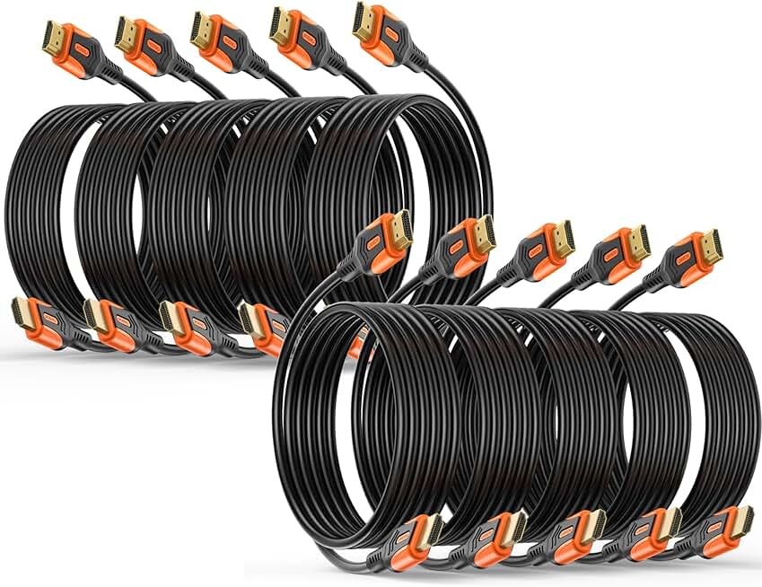 10-Pack 4K HDMI 2.0 Cables, 10 Feet