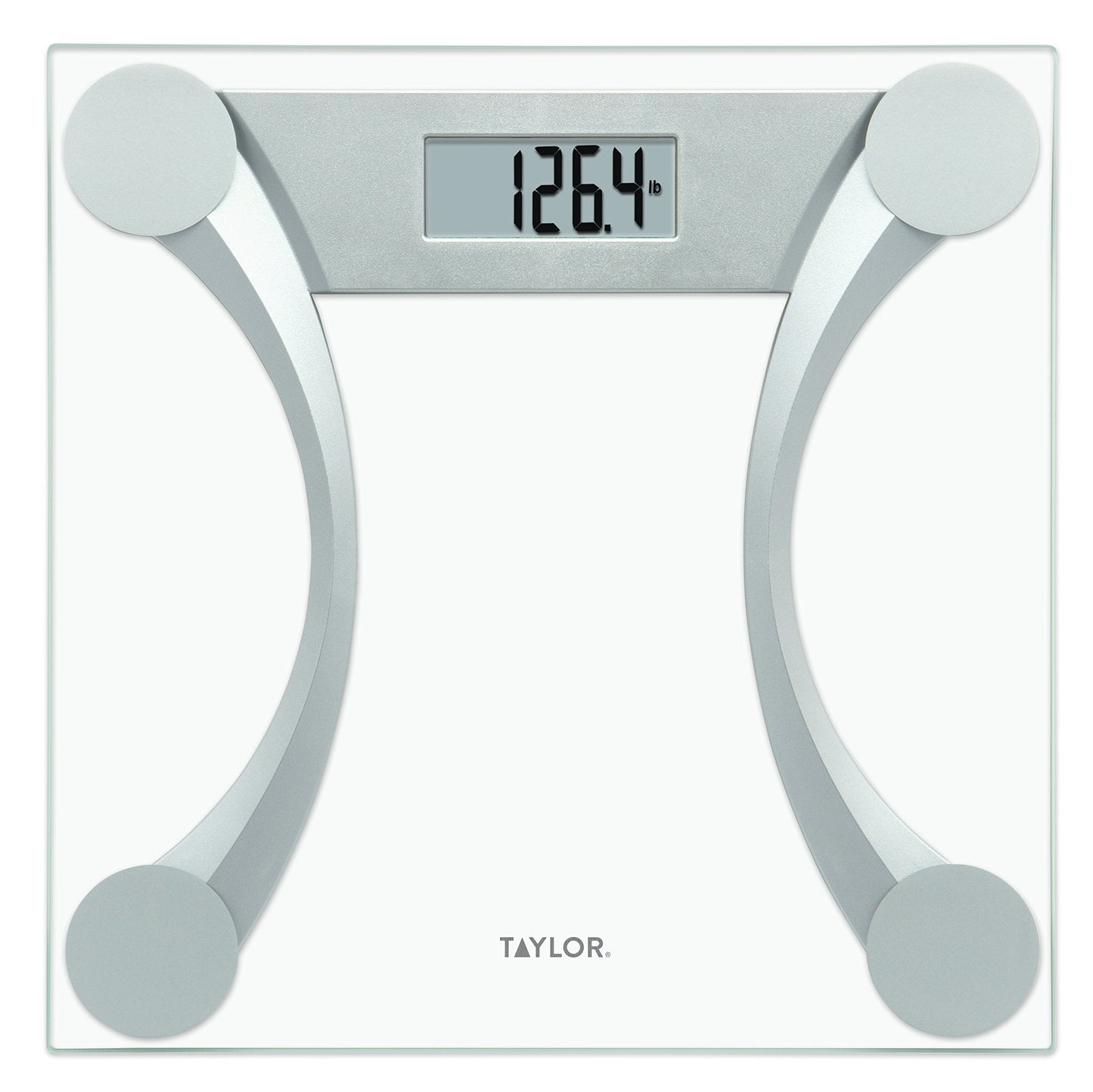 400 Lb. Capacity Clear Gl Digital Bathroom Scale with Metallic Accents