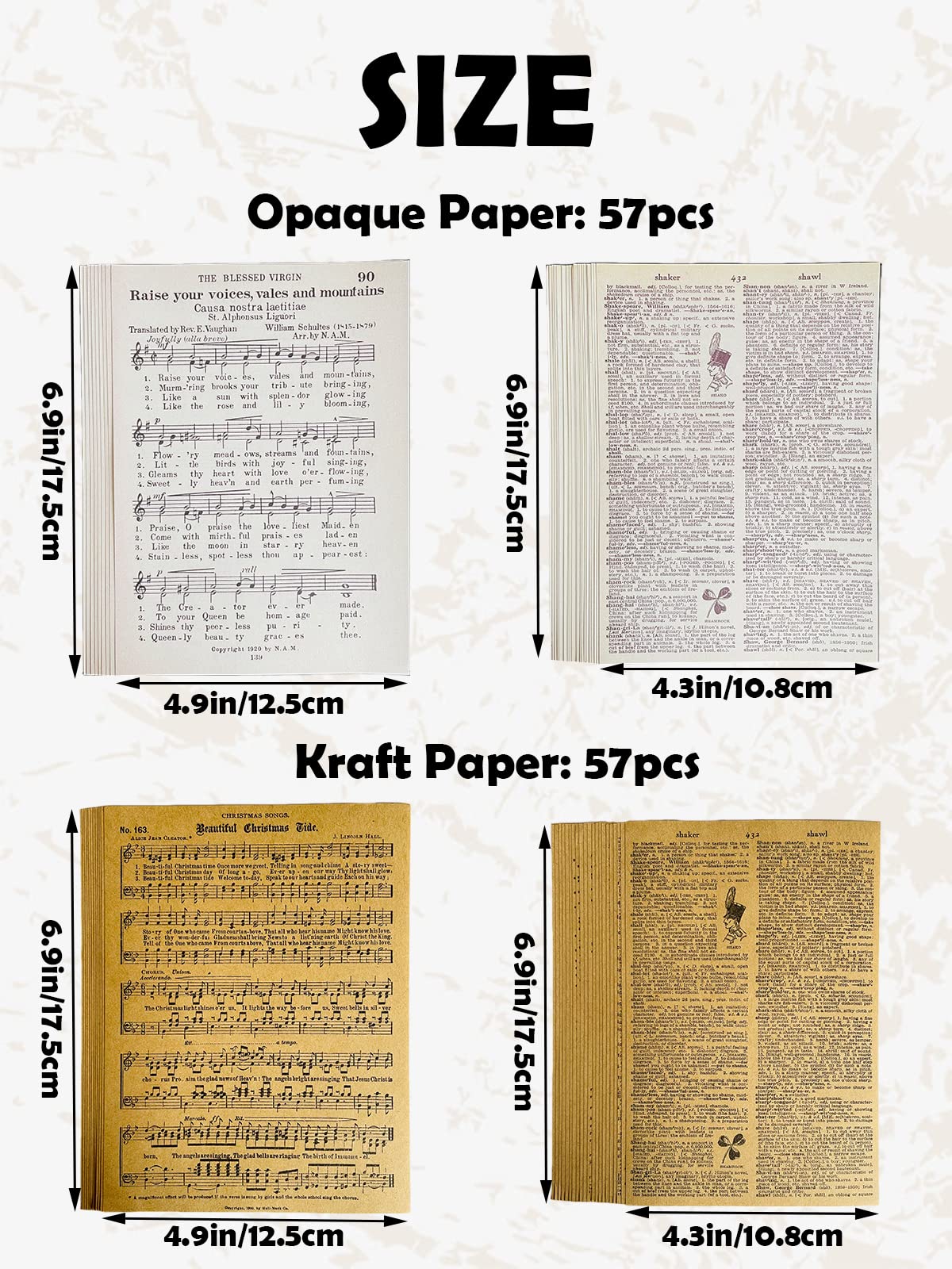 Vintage Ephemera Pack with 114 Aged Papers for Crafts