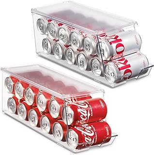 Set of 2 Clear Stackable Beverage and Food Storage Bins