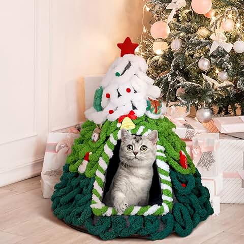 Felt Christmas Tree Cat Bed and House 20x24 Inches