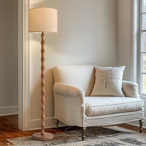 Rustic 62-inch Floor Lamp for Living Room and Bedroom