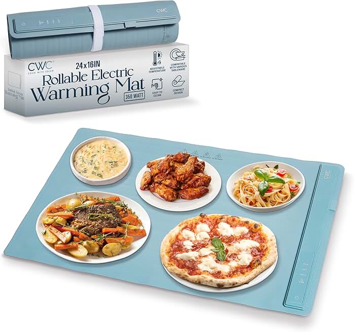 Portable 350W Electric Food Warming Mat with Auto Shut-Off