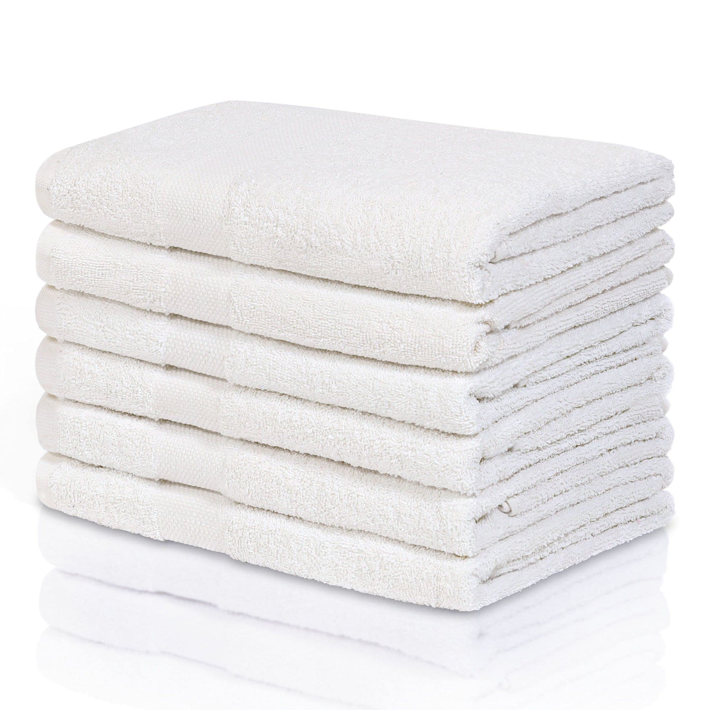 Cotton Set, Towels, 24x46, White, 6 Count