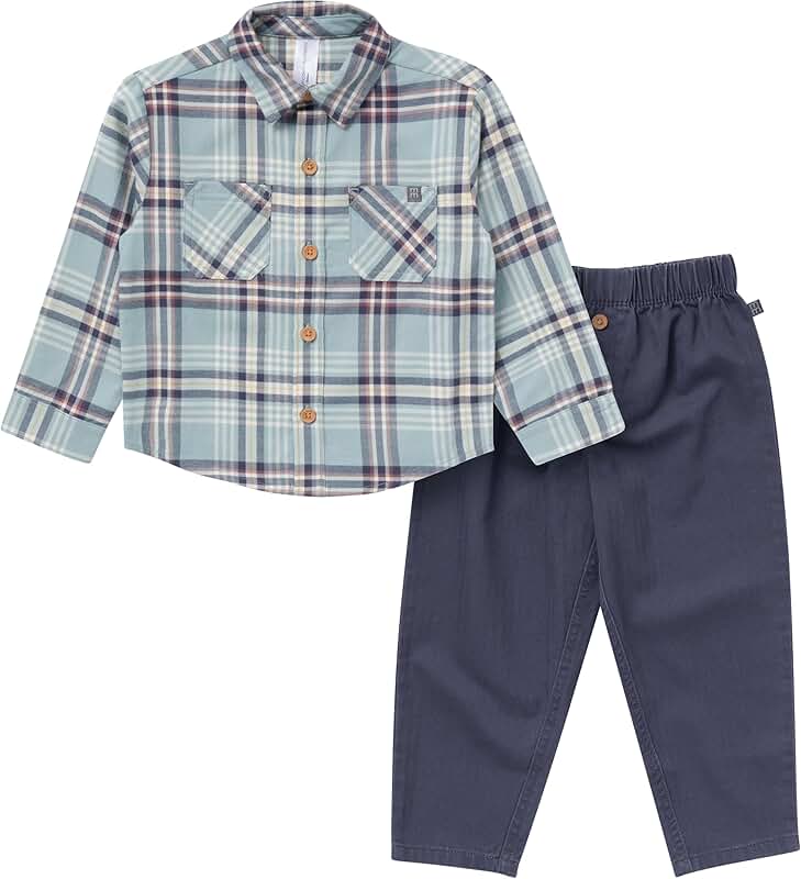 Baby Boys and Toddler Henley Shirt with Corduroy Pants Set