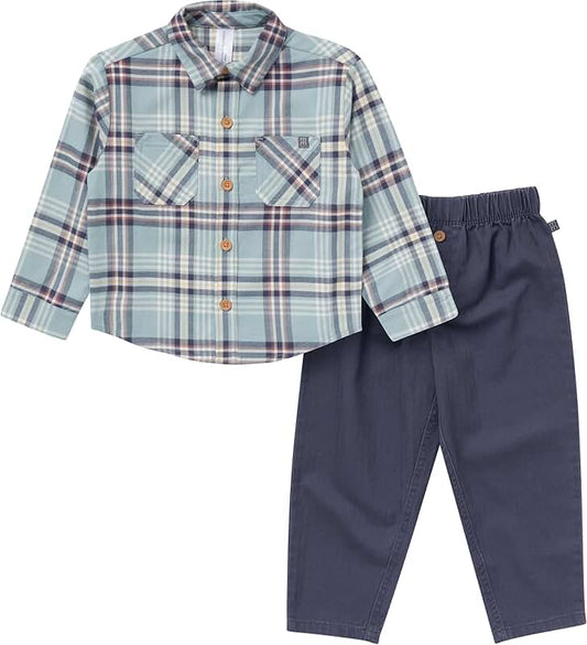 Baby Boys and Toddler Henley Shirt with Corduroy Pants Set