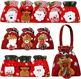 12 Christmas Gift Doll Bags with Drawstrings